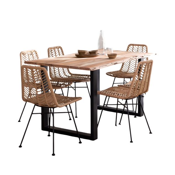 Rustic Dining Table Solid Table Top, 6 Seater