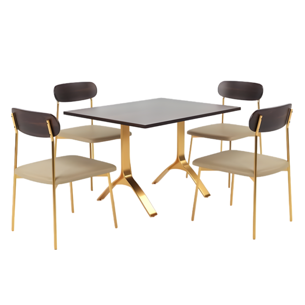 4 Seater Dining Table with PVD coated
