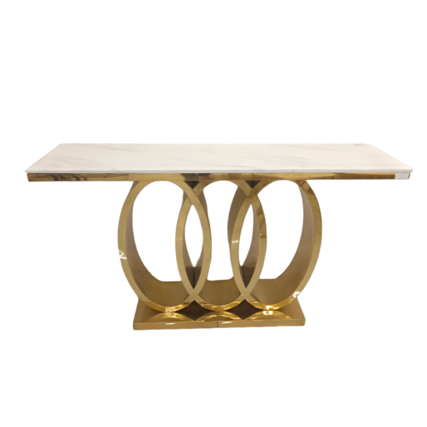 Foyer console, PVD coated base and Marble