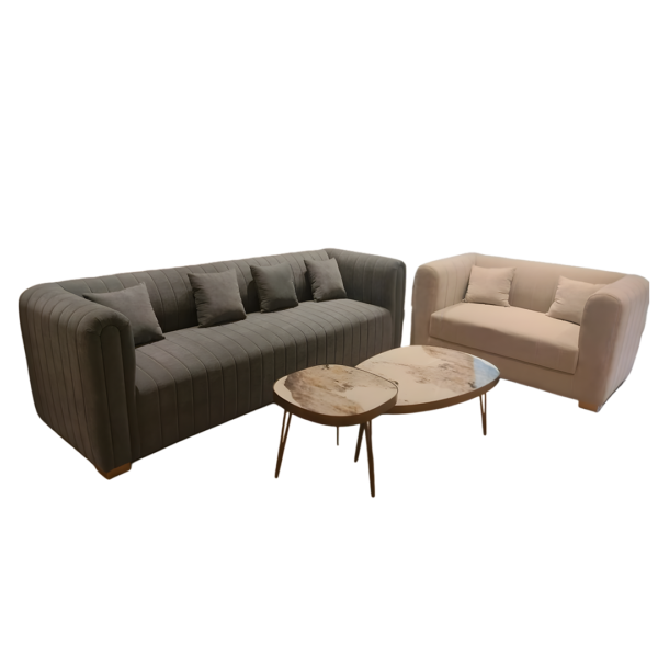 3 +2 seater sofa, velvet finish fabric